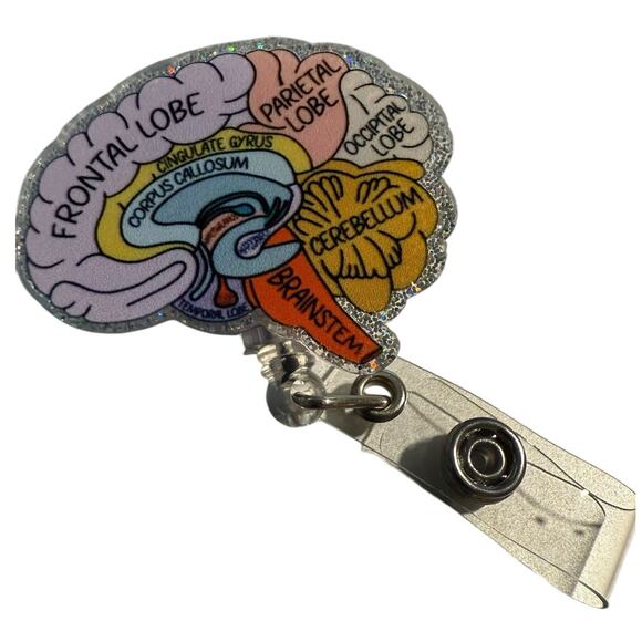Anatomical Brain Retractable ID Badge Reel, Neurologist, Nurse, Neurology, NWT - Picture 2 of 3